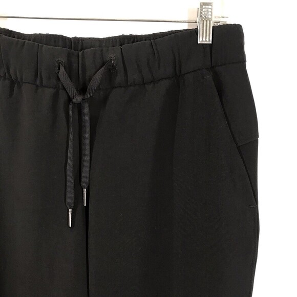 Lululemon Womens On The Fly Crop Pants Size 6 Black "Woven 23" Drawstring Casual - Picture 4 of 9